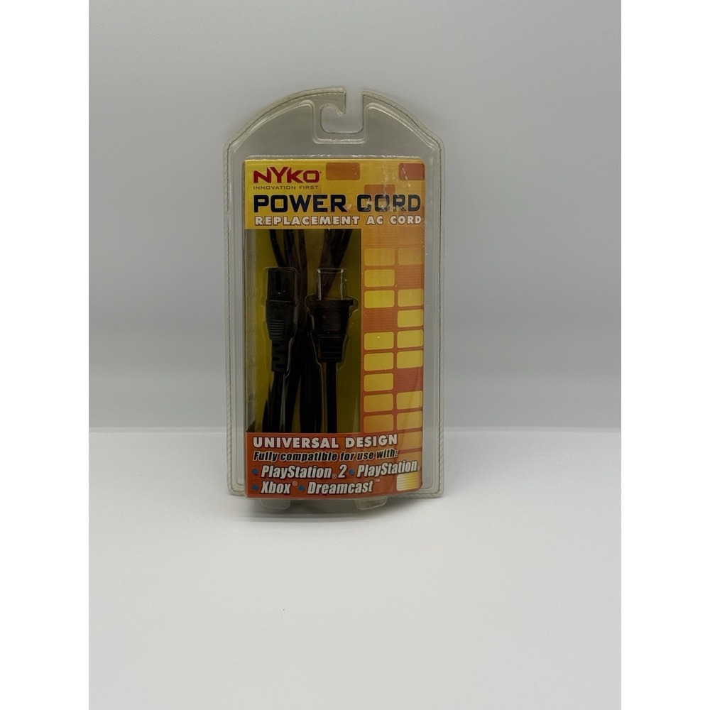 NYKO Replacement AC Power Cord PS2 PlayStation Xbox Dreamcast NEW Sealed